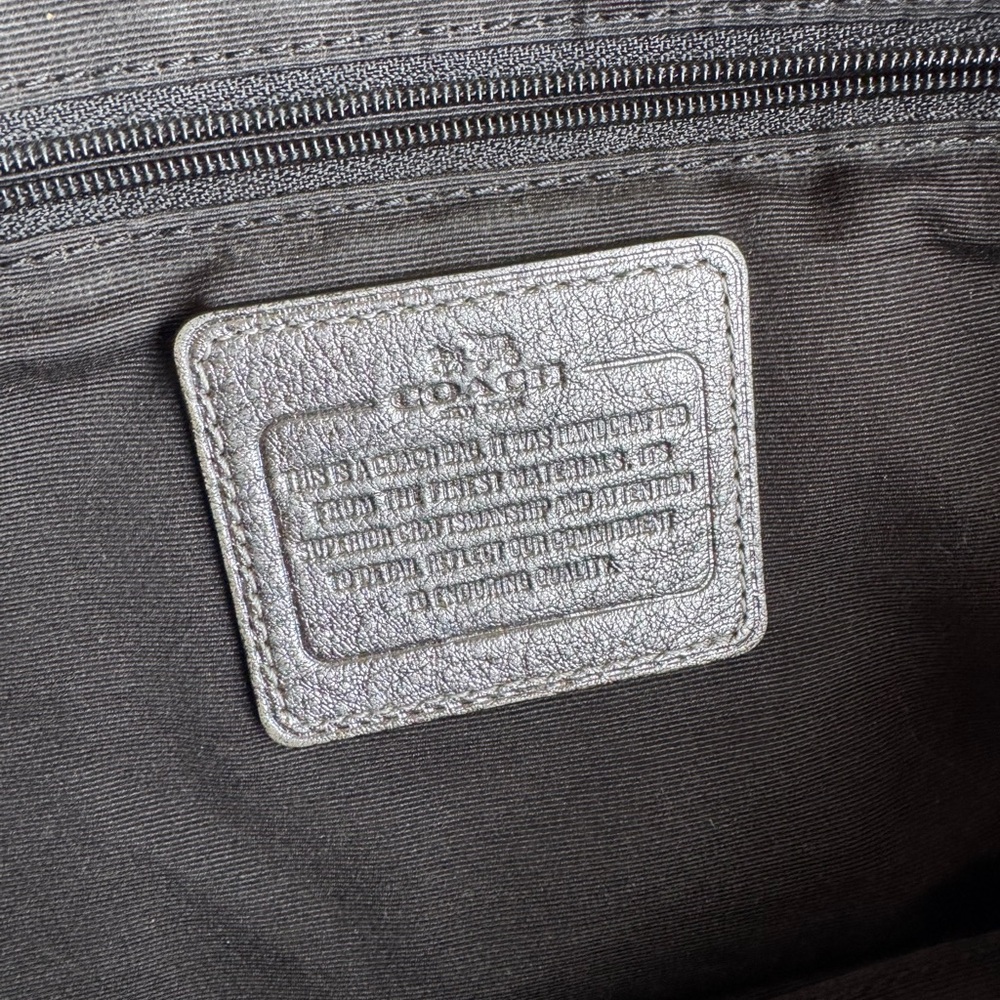 Metallic Silver Coach Tote - Picture 4 of 12